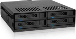 Icy Dock adapter MB324SP-B, 4x 2,5-tolline SATA/SAS HDD/SSD, 5,25-tolline pesa, kuumvahetus, 40 mm ventilaator