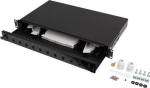 Lanberg Kiudoptiline jaotuskast FOP1-12SS-LDB, 12xSC simplex, 12xLC duplex, 1U, must, 2x kaabli tihend, tarvikud