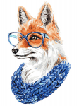 Maalimine numbrite j&auml;rgi - maalimise komplekt 30x40 cm. "Fox with Glasses"