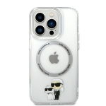 Karl Lagerfeld MagSafe Compatible Case IML Karl and Choupette NFT for iPhone 14 Pro Transparent