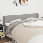 vidaXL voodipeats servadega, helehall, 203x16x78/88 cm, kangas