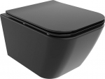 WC-pott Mexen Madox Rimless Slim Duroplast koos aeglaselt sulguva kaanega, Black matt