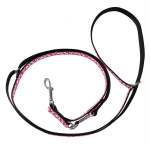 Lilledega reguleeritav koerte jalutusrihm Amibelle, roosa, M