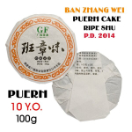 GF BAN ZHANG WEI Puerh Cake (Ripe, Shu) 12.Y.O., 2014 - Prestiižne Banzhang Pu erh tee pressitud kook, 100g