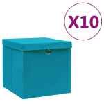 vidaXL hoiukastid kaanega 10 tk, 28 x 28 x 28 cm, helesinine