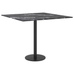 vidaXL lauaplaat, must 50x50 cm, 6 mm, karastatud klaas marmordisain