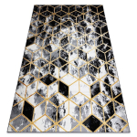Vaip GLOSS 3D kaasaegne 409A 82 Kuubik, stiilne, glamour, art deco must / kuld / hall