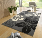 Vaip Hanse Home Gloria Flora Grey, 80x150 cm