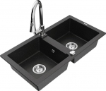 Graniidist k&ouml;&ouml;givalamu Mexen Mario koos segisti ja sifooniga, Metallic black/silver+Chrome