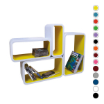 Riiulite komplekt CUBE LO01, valge/kollane