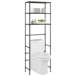 vidaXL 3-astmeline hoiuriiul WC-poti kohale, must, 53 x 28 x 169 cm