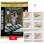 R&ouml;stitud vetikalehed Sushi Nori, Gold Quality, YAKI SUSHI NORI, 3x10 tk. - 75g