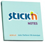 M&auml;rkmelehed STICK&acute;N, 76x76 mm, 100 lehte, pastelsinine