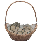 286987 vidaXL Firewood Basket with Handle 57x46,5x52 cm Brown Willow, Pruun
