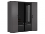 Riidekapp BRW Flex, hall/must