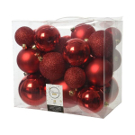 J&otilde;ulupallid - Decoris - 26 t&uuml;kki - Punane - &Oslash;8 cm - pidulik dekoratsioon