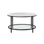 Diivanilaud marmorist plaadiga, VASAGLE, 80 x 45.5 cm, must-valge