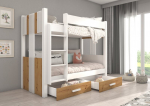 Narivoodi Adrk Furniture Arta koos madratsiga, 90x200 cm, valge/pruun