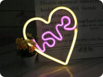Neoon LED valgus LOVE HEART lilla valge NNE02 Neolia