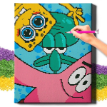 Teemantmaal, Sponge Bob, 5D Diamond Painting Oh Art! 30x40 cm