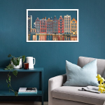Metallist seinadekoratsioon Amsterdam Houses, 45 cm