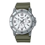 Meeste k&auml;ekell Casio Collection, h&otilde;bedane/roheline