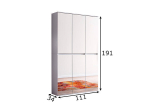 Esikukapp Trendteam Mirror, 111x34x191 cm, valge