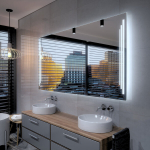 Peegel LED-valgustusega Vannituppa, Magamistuppa, Elutuppa - Prague - 130 cm, 70 cm, LED Veidrodis Modelis - Prague 130 cm x 70 cm