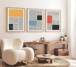 Dekoratyvinis įrėmintas MDF tapyba (3 vienetai) Huhu132 - 70 x 50
