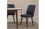 I&scaron;plečiamas valgomojo stalo ir kėdžių rinkinys (3 vienetai) Vina 1048 - Walnut, Navy Blue