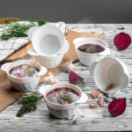 Bouillon Flapper 650ml White Bowl 6 tk