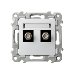 Ospel Sapphire valge - Equipotential double socket GPA-2ZF/m/00, biały