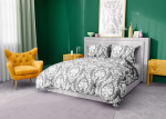 Glamour voodipesukomplekt Ornament Ash, 160x200 cm
