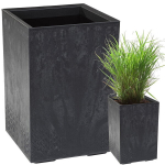 Lillepeenar KARO 400x400x600 ECO ringlussev&otilde;etud betoon - must betoon LA992-71 Lamela