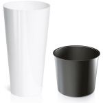 Lillepott Tubus slim shine pot Prosperplast, valge DTUS300S