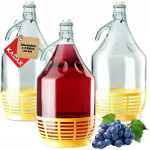 3x Wine Carboy 5L Balloon Lady In Basket Veinipudel + sulgemine