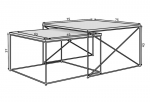 2 kohvilaua komplekt ADRK Furniture Licco, valge/must