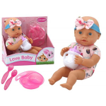 Roosa komplektiga nukk koos aksessuaaridega Lean Toys Love Baby
