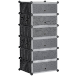 Modulaarne riiulis&uuml;steem 6 paarile kingadele, 49 cm x 36,5 cm x 108 cm, Must