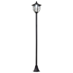 P&auml;ikeseenergia LED aiapirn, plastikust latern, sise- ja v&auml;lisvalgusti 177 cm k&otilde;rge, aiavalgusti, 30/60 luumenit, aia, r&otilde;du kaunistamiseks, must