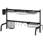 HOMCOM kuivendustaldrik 2-astmeline n&otilde;udevoolutaldrik, konksuga kuivendustaldrik, kuivendustaldrik, teras, must, 51-93 cm