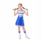 Laste cheerleader kost&uuml;&uuml;m sinine karnevali cheerleader kost&uuml;&uuml;m 140