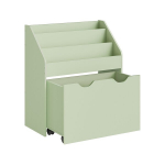 3 riiuliga ja ratastel raamaturiiul