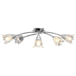 vidaXL laelamp l&auml;bipaistvate klaasist varjudega 5 E14 pirni, tulp, Permatomas