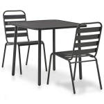 vidaXL 3-osaline bistrookomplekt teras, tumehall
