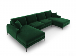 Pehme nurgadiivan Mazzini Sofas Madara 6S, tumeroheline/must