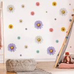 Interj&ouml;&ouml;ri detail vin&uuml;&uuml;list seinakleebis Lilled