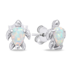 Termopasta Brilio Silver M&auml;nguline h&otilde;bedane opaalidega ehtekomplekt Turtle SET235W (k&otilde;rvar&otilde;ngad, ripats)
