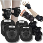 Kaitsmed rulluiskudele, jalgrattale, p&otilde;lvedele, k&uuml;&uuml;narnukkidele, k&auml;tele, komplekt 6 tk, lastele