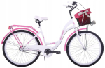 Naiste linnaratas 26 Kozbike 3 k&auml;iku valge-roosa